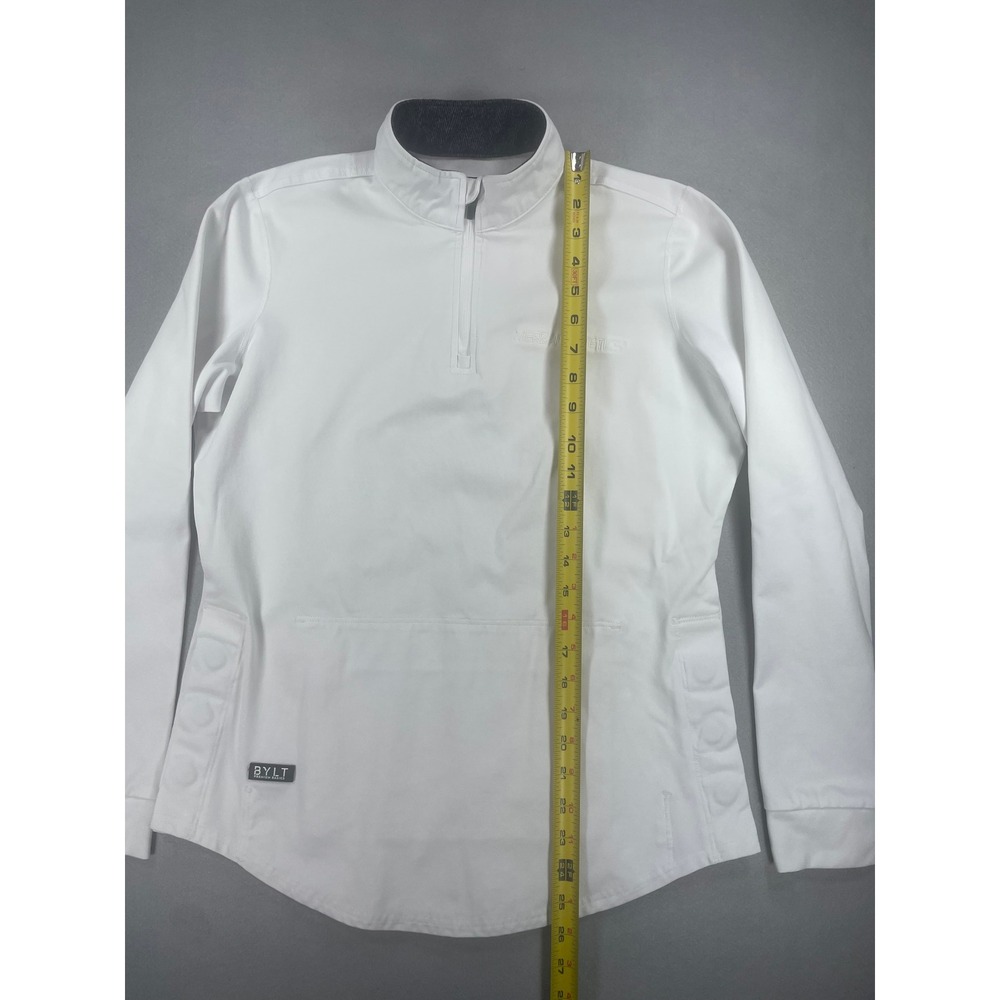 BYLT Pullover Womens Performance Quarter Zip White Side Vent Medium - Picture 8 of 10